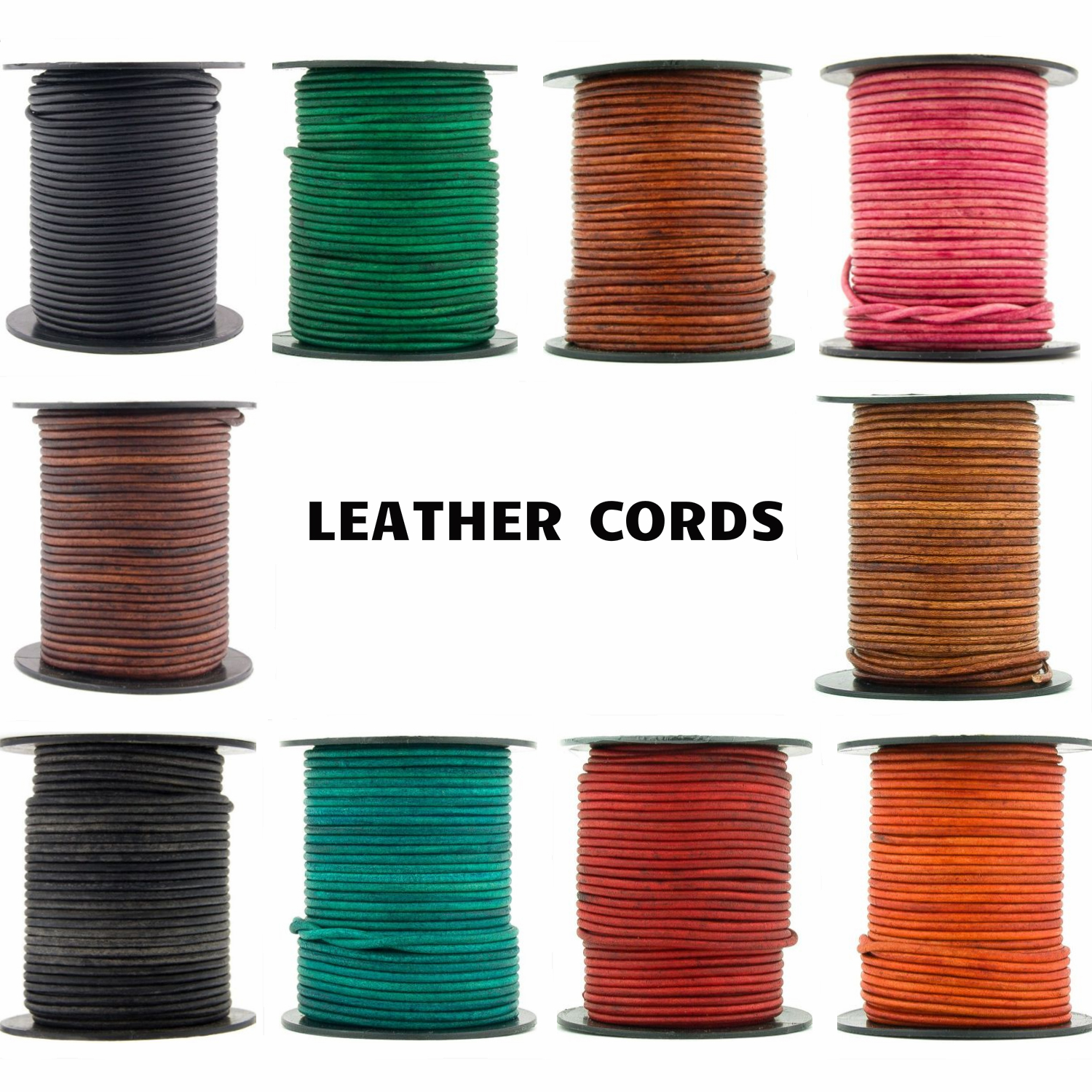 Aqua, 3 Meter 3 Yard Xsotica-Regular Shades Round Leather Cords-1.5 MM Leather Cord Round